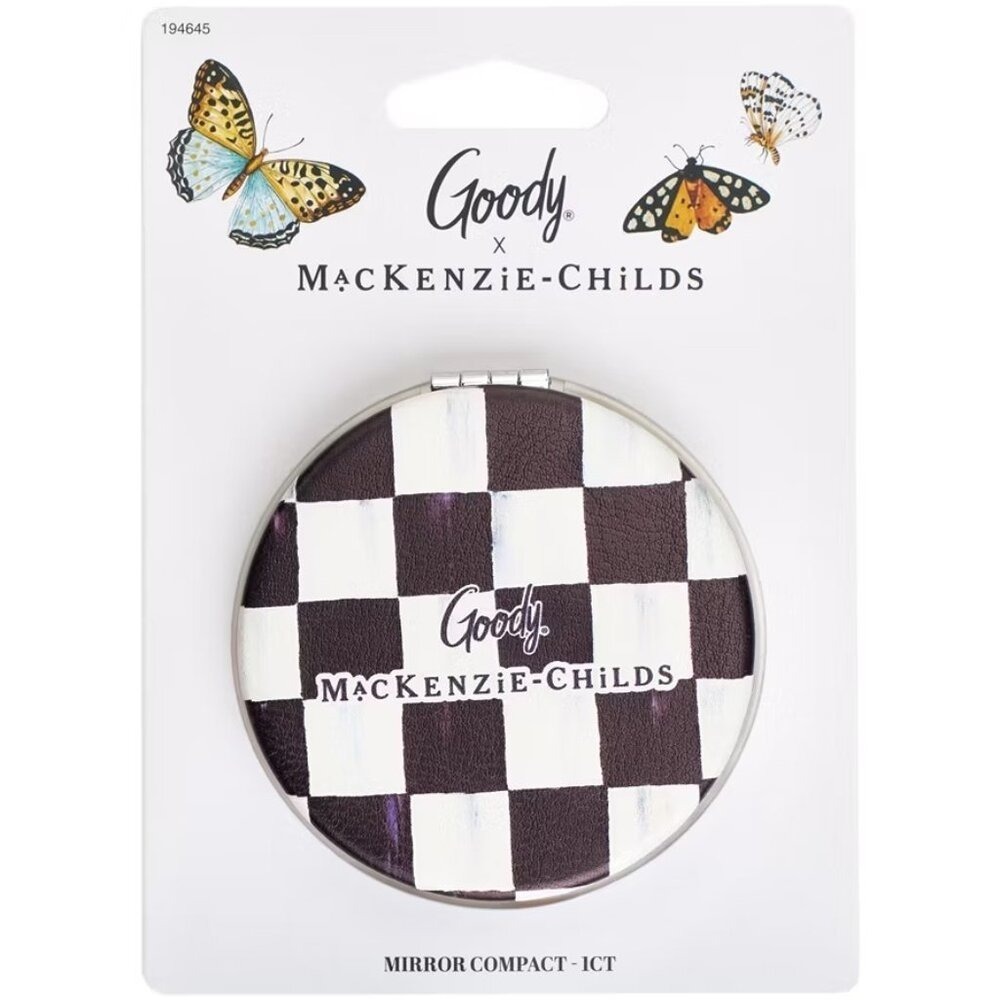 MacKenzie-Childs x Goody Compact Double Sided Mirror - Courtly Check